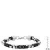 Steeltime Men's two tone black ip and stainless steel box chain bracelet. Color Options: Blue, Gold, Silver - 3 of 4