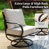 Captiva Designs 6pc Metal Patio Furniture Conversation Set with Swivel Chairs and Ottomans for Garden Porch Backyard - 3 of 4