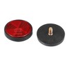 Unique Bargains M6x1.0 Universal Motorcycle Screw Mount Round Warning Reflector Red 2 Pcs - 4 of 4