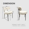 White Boucle Dining Chairs Set of 4,Mid-Century Modern Curved Back Upholstered Kitchen Chairs with Black Metal Legs-Baofuwish - 4 of 4