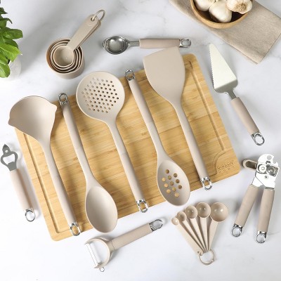 Gibson Home Nylon Kitchen Gadget & Tool Set 20 Piece in Beige — фото 6