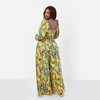 Rebdolls Women's Destiny Tropical Print Puff Sleeve Crop Top - 3 of 3