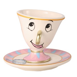 Disney Beauty and the Beast 3D Chip Cup Trinket Tray Jewelry Ring Holder Gift Dish - 1 of 4