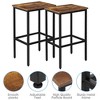 WARMOUNTS Set of 2 Rustic Brown Counter Height Barstool Backless with Sturdy Steel Frame - 2 of 4
