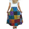 Agan Traders Women's Boho Patch Work Tie Up High Waisted Long Skirt Wrap Cover Up - 3 of 4