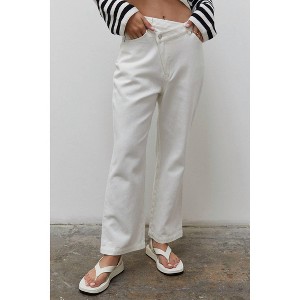 Women's LEON STRAIGHT LEG CROSS FRONT JEANS - CRESCENT - 1 of 3