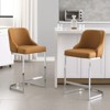 Bekrvio Bar Stools, 26” Counter Height with Back - Upholstered PU Leather/Velvet  Steel U-Shaped Base for Kitchen Counter Island - 3 of 4
