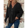 Women's Waffle Knit Sweatshirt Soft Button Front Pullover Classic Fall/Winter Essential in Neutral Tones - 2 of 4