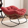 Lounge Rocking Chair,Chenille Upholstered Nursery Rocking Chair,Modern Rocking Chair with Metal Frame for Living Room,Apartment,Bedroom-Koiai - 3 of 4