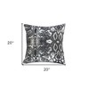 20" X 20" Black And Silver 100% Cotton Animal Print Zippered Pillow - 3 of 4