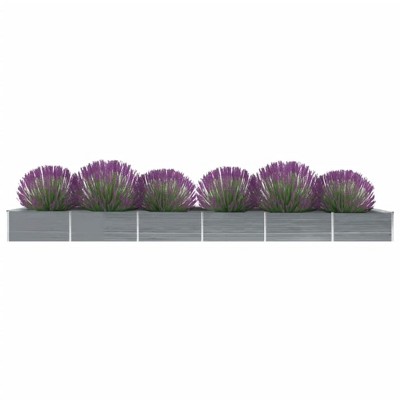 vidaXL Garden Raised Bed Galvanized Steel 236.2"x31.5"x17.7" Gray