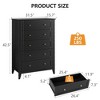 5 Chest of Drawer Dresser, Modern Tall Nightstand with Deep Drawers and Nickel Round Handle - 2 of 4