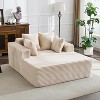 61" Oversized Chaise Lounge Chair Indoor, Cloud Fluffy Chaise Lounges Corduroy Upholstered Sofa Bed w/Throw Pillows for Living Room Home - 4 of 4