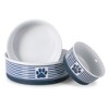 Bone Dry Ceramic Pet Single Bowl Paw Patch Stripe, Nautical Blue, Medium - 4 of 4