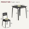 Dining Table Set with Chairs, Compact Square Table and Chairs for Kitchen, Apartment, Office, Easy Assembly - 2 of 4