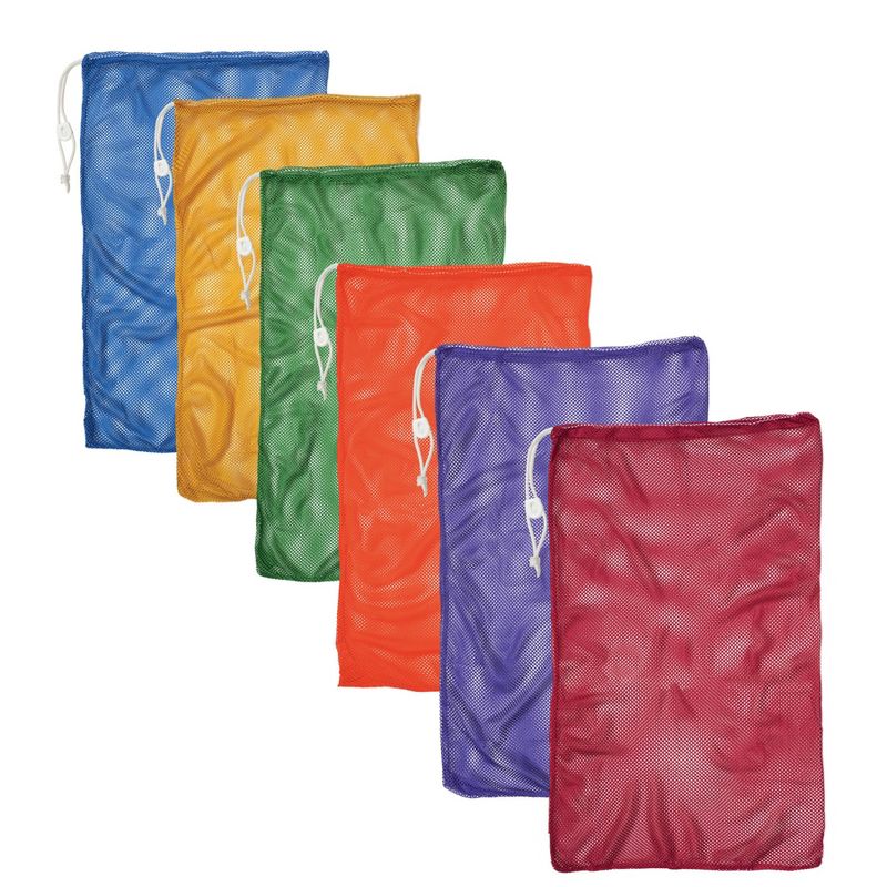 Champion Sports Mesh Equipment Bag, 24" x 36", Assorted Colors, Pack of 6, 1 of 2