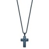 Chisel Stainless Steel Brushed and Blue IP-plated Cross Pendant on a 19.75" Box Chain Necklace - 3 of 3