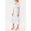 August Sky Women's Bubble Sleeve Empire Waist Midi Dress - image 3 of 4