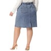 Agnes Orinda Women's Plus Size Two Piece Sets Retro Button-Up Jean Denim Vests and Elastic Waist Pencil Jeans Skirts - 4 of 4