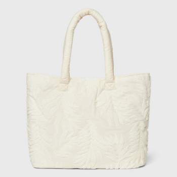 White Off Shoulder Top + Straw Beach Tote