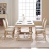 French Country Dining Chairs,Upholstered Dining Chairs with Carved Details,Stackable Solid Wood Dining Chairs for Kitchen-Coolbibila - 2 of 4