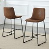 PAGED Retro Style Bar Stools Suede Bar Chairs Comfortable Dining Chairs with Non-Slip Pads for Home Pub, Set of 2 - 2 of 4