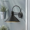 Dewdrop Outdoor Wall Light Black Gooseneck Barn Sconce with Cone Shade Farmhouse Industrial Fixture - 2 of 4
