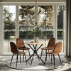 FurnitureR Dining Chairs Comfortable Upholstered Side Seating Armless for Home Kitchen Bedroom Living Room Guest Restaurant Cafe (Brown, Set of 10) - 3 of 4