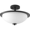 Progress Lighting Replay 2-Light Semi-Flush Ceiling Light, Black Finish, White Glass Shade - 2 of 4