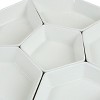 7pc Stoneware Beautiful Geo Party Serving Set White - Elama - 3 of 4