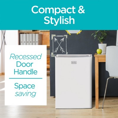 BLACK+DECKER Compact Refrigerator 2.5 Cu. Ft. with True Freezer, White