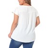 Agnes Orinda Women's Plus Size Summer V-neck Ruffle Short Sleeve Swiss Dot Flowy Blouses - 4 of 4