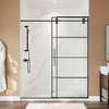 Lirago,56-60" x 72",Slim Frame Single Sliding Door with Tempered Glass, Reversible Installation, Silent Stainless Steel Rail & L-Shaped Waterstop - 4 of 4