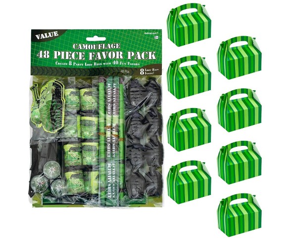 8ct Army Camo Filled Favor Box Kit