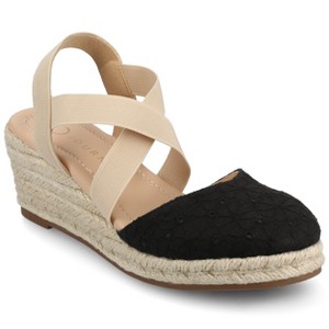 Journee Women's Ashlee Medium and Wide Width Espadrille Wedge Sandals - 1 of 4