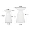 CAVINAS Modern Iron Outdoor Patio Side Table with Flared Design, Outdoor Accent Tables with Circular Top, Modern Outdoor End Table for Patio - 3 of 4