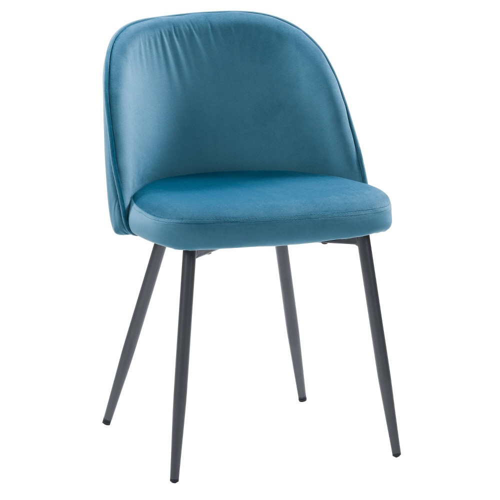 Photos - Chair CorLiving Ayla Velvet Upholstered Side  Blue  