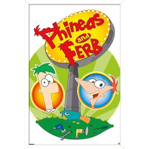 Trends International Disney Phineas and Ferb - Logo Framed Wall Poster Prints - 1 of 4