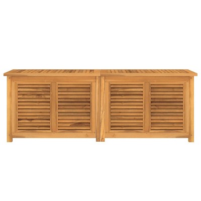 Teak Wood Outdoor Storage Bench with Water-Resistant Finish