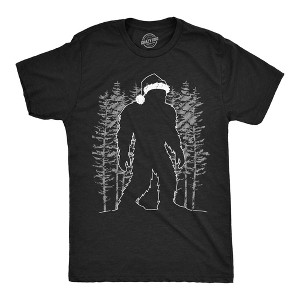 Mens Funny T Shirts Bigfoot Santa Sarcastic Christmas Sasquatch Graphic Novelty Tee For Men - Crazy Dog Men's T Shirt - 1 of 4