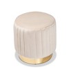 Kirana Velvet Upholstered Ottoman with Gold PU Leather Base - Baxton Studio: Glamorous, No Assembly Required - image 3 of 4