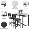 Maliang 3 Piece Dining Room Table Set, 1 Dining Table and 2 Upholstered Black Chairs, for Small Spaces, Apartment, Pub - 4 of 4