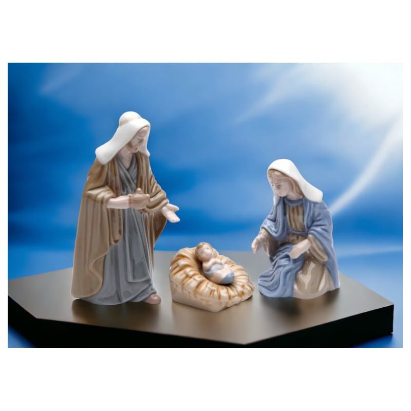Kevins Gift Shoppe Set of 3 Ceramic Mini Holy Family Nativity Figurines, 2 of 4