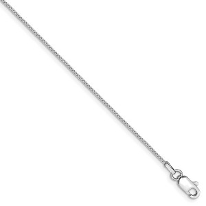 Black Bow Jewelry 0.9mm, 10k White Gold, Box Chain Anklet or Bracelet - 1 of 4