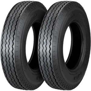 Trailer Tires,Load Range,Heavy Duty Bias Ply Vacuum Tires for Small Light Trailers Boat Towing Caravans Campers Utility Cargo,2 Pack - 1 of 4