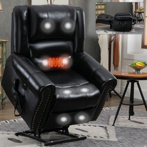 NicBex Recliner Chair Heat Massage Chair Lift Chair with USB Charging Port Recliner Faux Leather Recliner Chairs for Adults for Living Room, Reading Room - 1 of 4