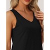 cheibear Women's V-Neck Sleeveless Pajamas Tank Dress with Pockets Nightgowns - 4 of 4