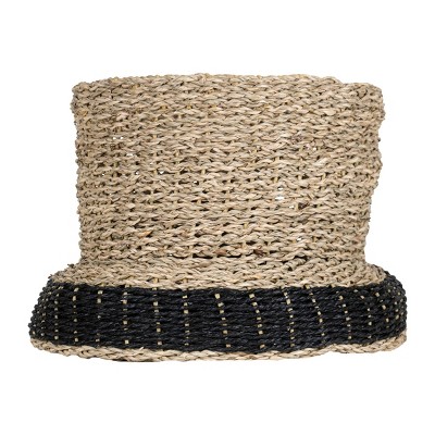 Alani Natural Basket Black - Foreside Home & Garden