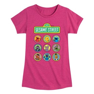 Girls' - Sesame Street - Character Grid Fitted Short Sleeve Graphic T-Shirt - 1 of 4