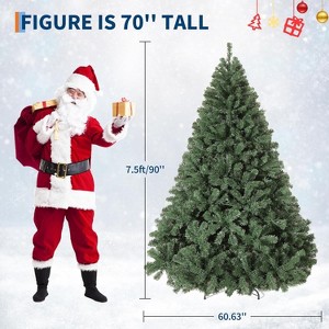 Artificial Christmas Tree, Green Christmas Pine Tree with 450 LEDs, 1309 Branch Tips, Switch Foot Pedal, PVC Holiday - 1 of 4